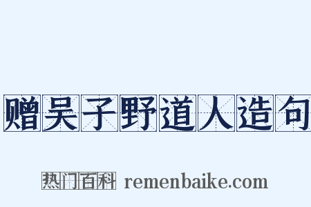 赠吴子野道人造句是什么意思的图片